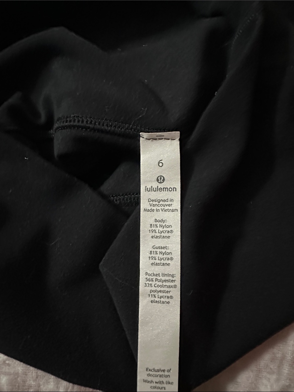 Lululemon High-Rise Black Bike Shorts size 6 - Picture 4 of 4